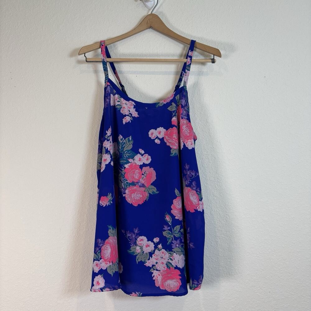 Torrid Blue & Pink Floral Swing Cami Size 0